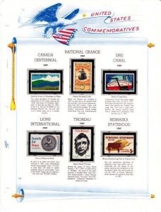 U S 1967 Commemorative Mint NH Year Set on White Ace Album Pages - 3 Scans