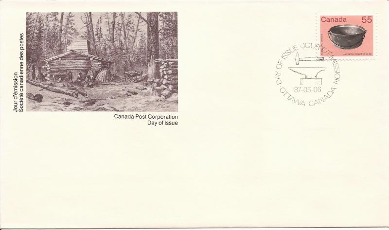 1987 Canada FDC Sc 1082 - Artifact - Iron Kettle