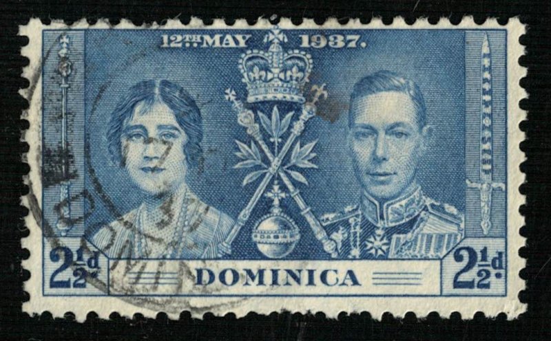 1937, Coronation of King George VI and Queen Elizabeth Dominica, 2 1/2d (4124-T)