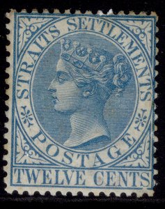 MALAYSIA - Straits Settlements QV SG15, 12c blue, M MINT. Cat £250.