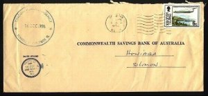 SOLOMON IS 1976 local cover TINGOA POSTAL AGENCY cds......................95636A