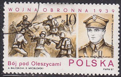 Poland 2825 Battle Scene Near Oleszycami 10zł 1987
