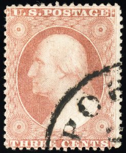 US Stamps # 25 Used Fresh Neat Cancel Scott Value $190.00