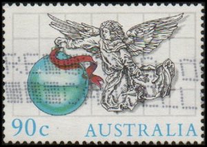 Australia 970 - Used - 90c Christmas / Angel / Ornament (1985) (cv $1.40)