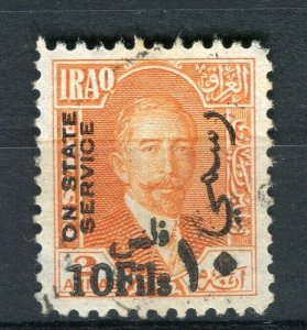 IRAQ; 1932 early Faisal SERVICE surcharged issue used 10f. value