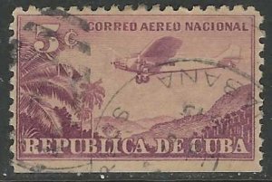 CUBA 1931-46 5c Airplane Airmail Sc C12 VFU