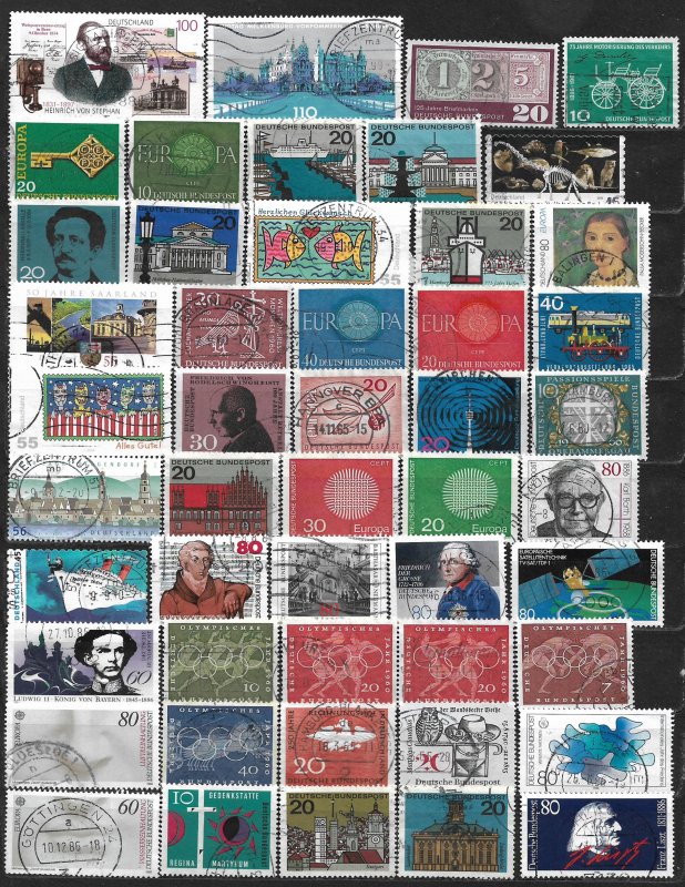 COLLECTION LOT OF 49 GERMANY 1960+ STAMPS