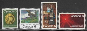 Canada #531-34 ~ 4 Different Single Issues ~ Mint, NH  (1970-71)