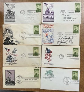 929  WWII Marines  Lot of 8 different  Iwo Jima  Anderson, Smartcraft, Ioor, etc