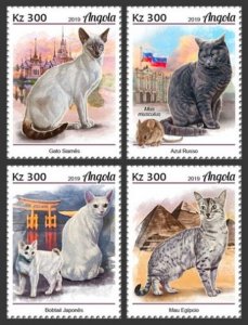 Angola - 2019 Cat Breeds on Stamps - Set of 4 Stamps - ANG190113a