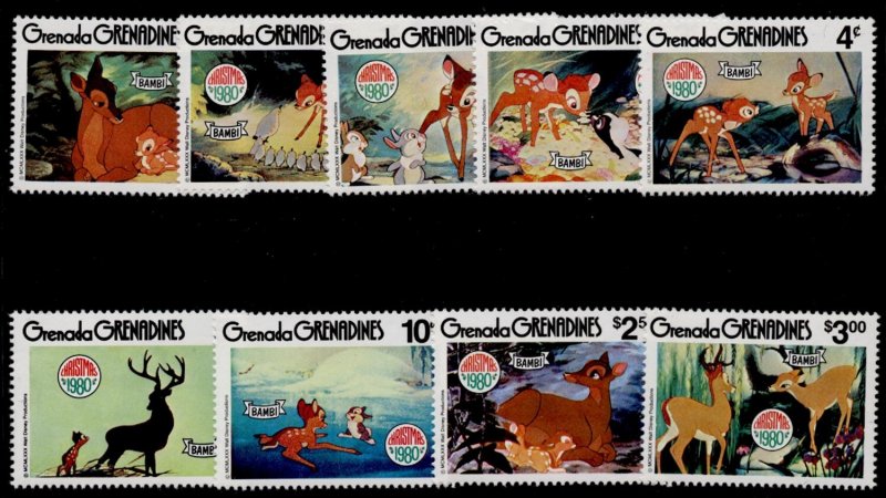 Grenada Grenadines 411-9 MNH Disney, Christmas, Bambi