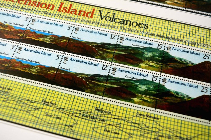 COLOR PRINTED ASCENSION ISLAND 1922-1999 STAMP ALBUM PAGES (104 illustr. pages)