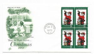 US 1472 8c Christmas Santa blk 4 on FDC Artcraft Cachet Unaddressed ECV $10.00