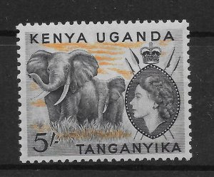 KENYA, UGANDA & TANGANYIKA SG178 1954 5/= BLACK & ORANGE MTD MINT