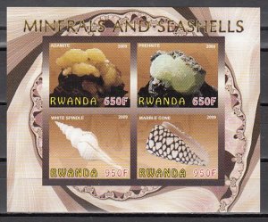 Rwanda, 2009 Cinderella issue. Sea Shells, IMPERF sheet.