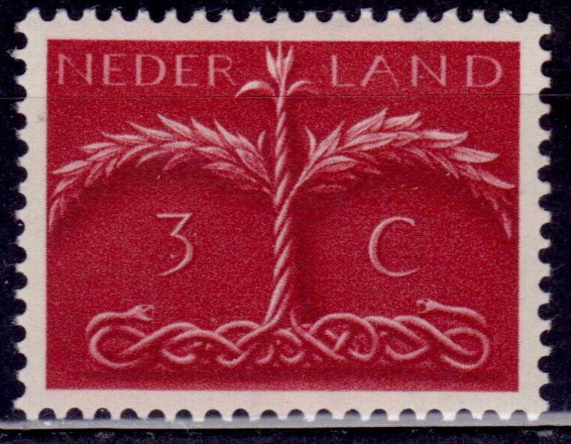 Netherlands, 1943-44, Tree with Snake Roots, 3c, sc#249, MLH