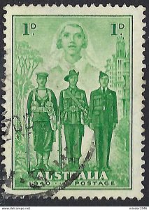 AUSTRALIA 1940 1d Green, Australian Imperial Forces SG196 Used