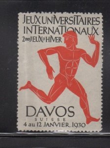 Swiss Advertising Stamp - 1930 International University Winter Games, Davos -MH