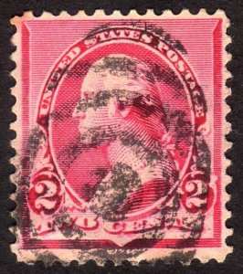 1890, US 2c, Washington, Used, Fancy cancel, Sc 220