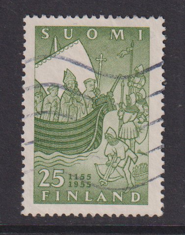 Finland    #328  used  1955 arrival of Bishop  25m