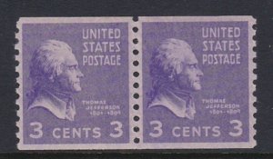 842 Thomas Jefferson Coil Pair MNH