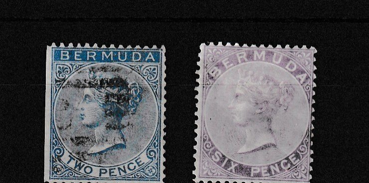 Bermuda QV 1865 2d/6d SG3/7 FU/MH BP14620
