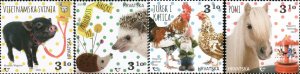 Croatia 2020 MNH Stamps Scott 1166a-d Animals Horse Hedgehog Chicken Pig