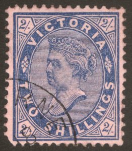 Victoria 1901 2s Blue on pink Wmk 85 SG 382 Scott 190 VFU Cat £60($78)