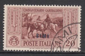 Italy Egeo Simi - Sassone n.18 Garibaldi 20 cent. used original cancel