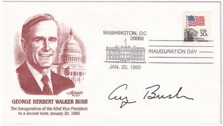 US 1894 Inauguration Day Cover signed by Vice President George Bush