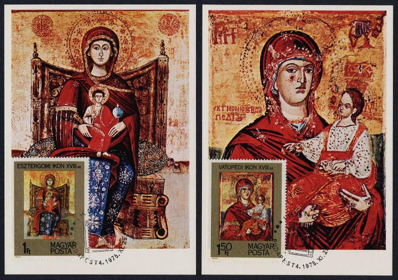 Hungary 2386-92 on Maxi Cards - Virgin & Mary Icons