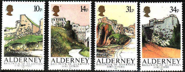 Alderney 1986 , Forts MNH set # 28-31