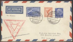 Germany 1933 Zeppelin Si238 2RM Chicago Century of Progress Miami Florida 103444