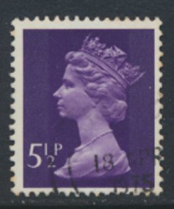 GB  Machin 5½p X868 2 phosphor bands Used SC#  MH56  see scan and details