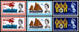 Great Britain Scott 395-397, 395p-397p (1963) Mint NH VF, CV $38.35 C