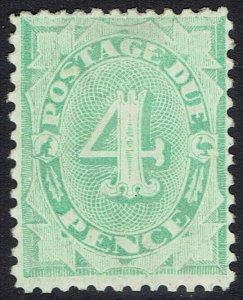 AUSTRALIA 1906 POSTAGE DUE 4D WMK CROWN/ SINGLE LINED A PERF 11.5 AND 11