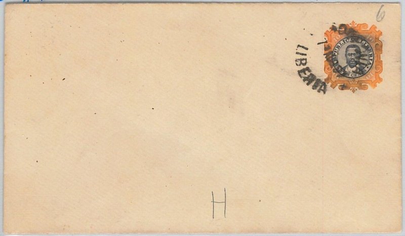 59213 -   LIBERIA  - POSTAL HISTORY:  STATIONERY COVER Higgings & Gage # 6 1897