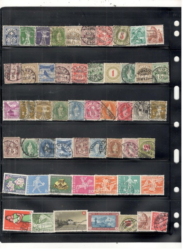 SWITZERLAND COLLECTION ON STOCK SHEET MINT/USED
