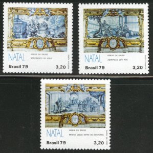 Brazil Scott 1647-1649 MNH**  1979 Christmas set