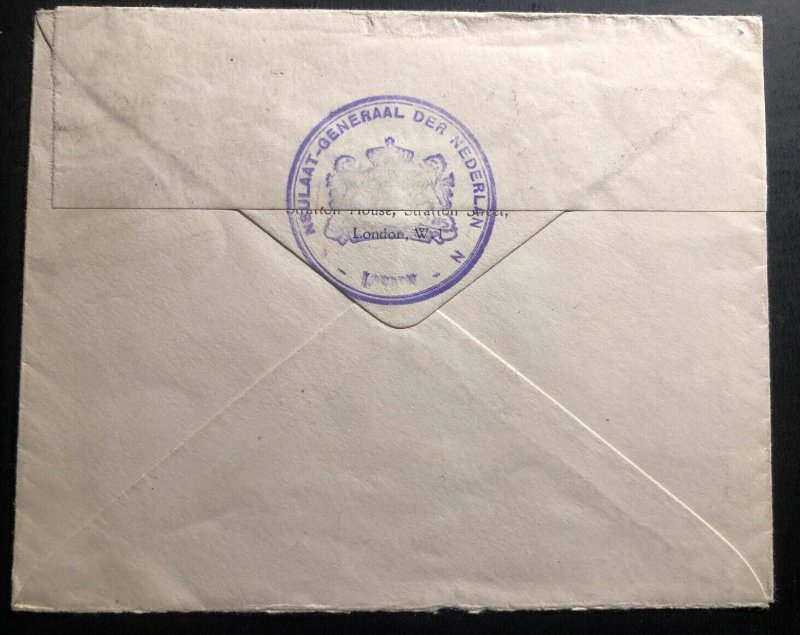 1941 London England Netherlands Consulate Diplomatic Cover To Newbury