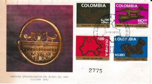 Colombia # 877-878, C621-622, Pre Colombian Artifacts, First Day Cover