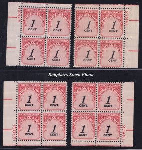 BOBPLATES #J89 Postage Due Plate Block MNH Matched Set ~ See Details for #s