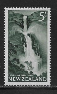 New Zealand 350 5sh Sutherland Falls single Unused Hinged