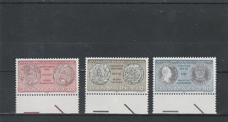 Denmark  Scott#  672-674  MNH  (1980 Coins)