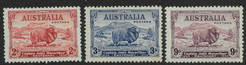 AUSTRALIA SG150/2 1934 MACARTHUR CENTENARY SET MTD MINT 