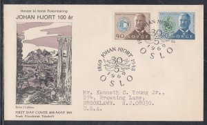 Norway Scott 535-6 FDC - Johan Hjort