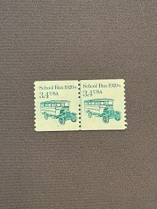 2123, School Bus, Mint, Coil Pair, CV 1.00