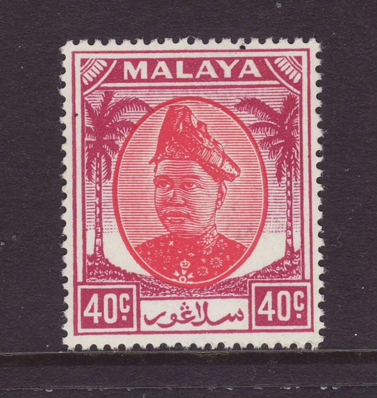 1949 Selangor 40c Defin Mint