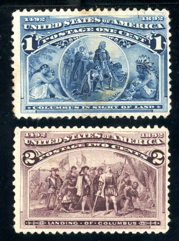 USAstamps Unused FVF US 1893 Columbian Expo Scott 230, 231 NG 