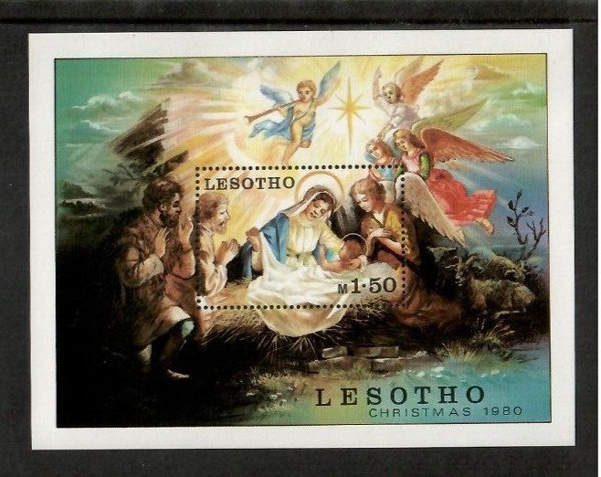 Lesotho 1980 - Christmas Art - Souvenir Stamp Sheet - Scott #318 - MNH
